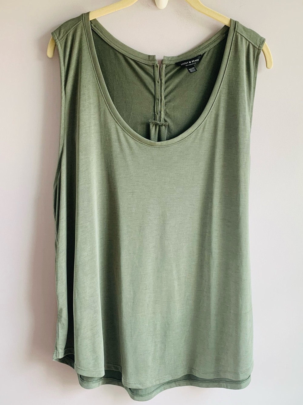 NWOT Lucky Brand Sleeveless Knit Top Sage Green Soft Office Business Casual XXL